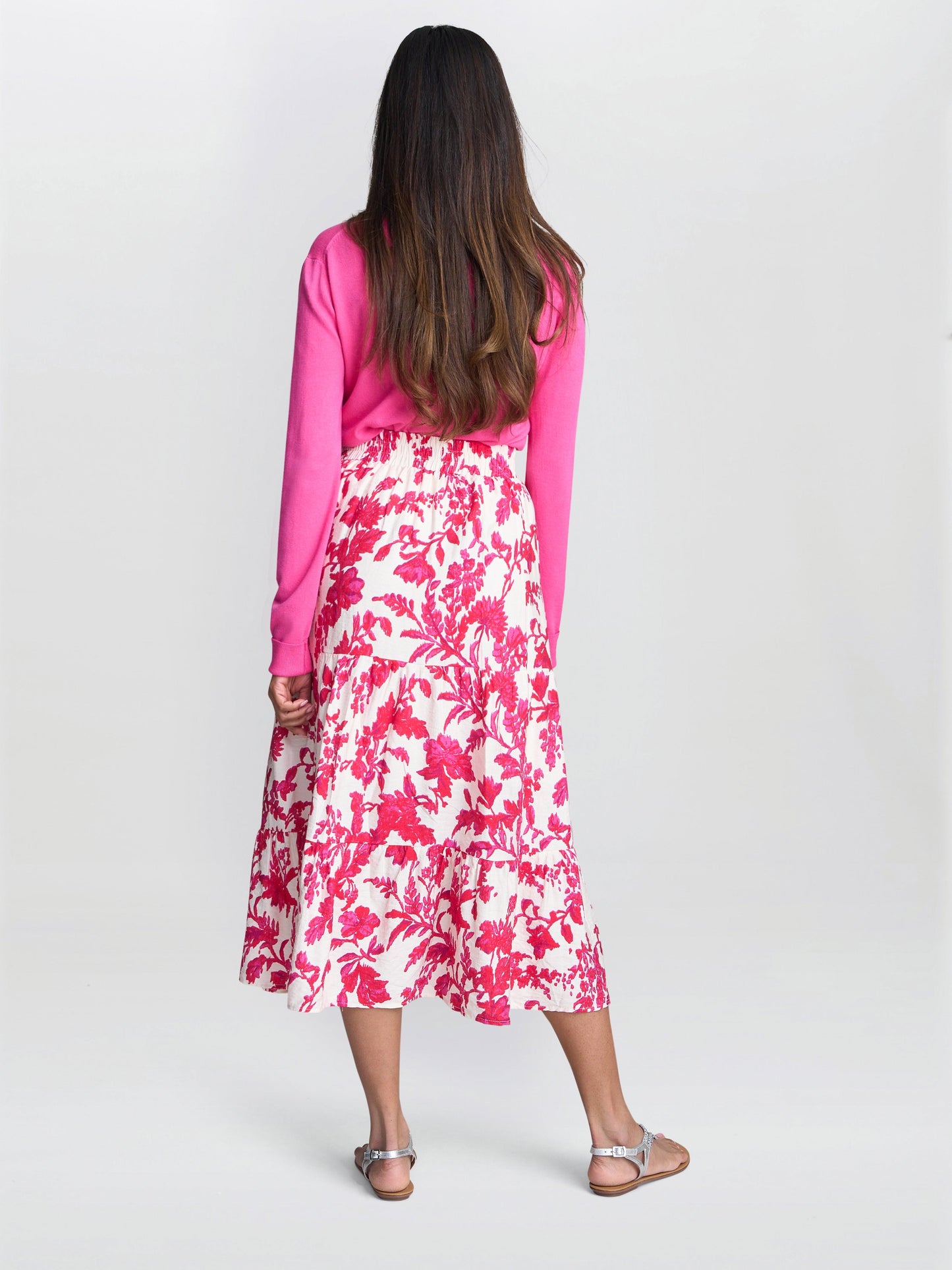  Chris Fuchsia Floral Skirt