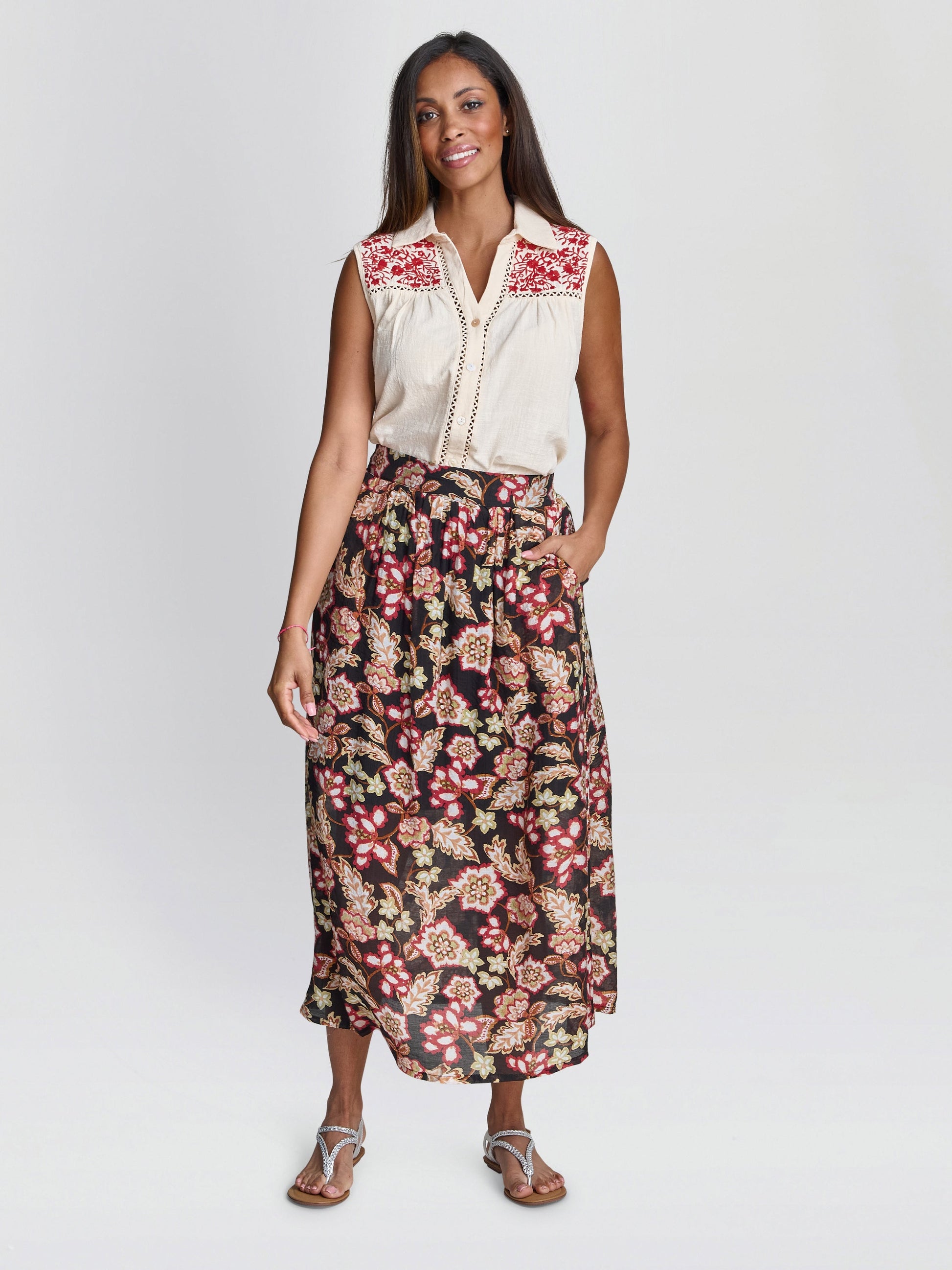  Claude Embroidered Cotton Sleeveless Shirt