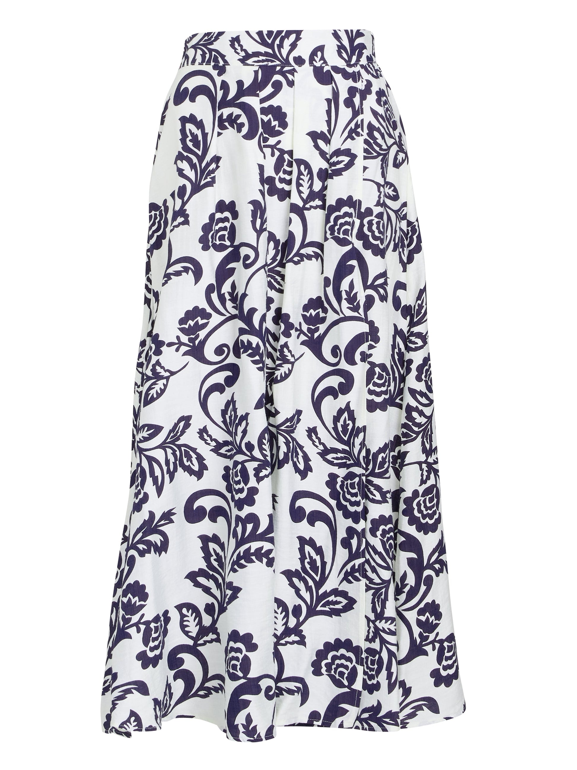  Debbi Navy White Floral Skirt