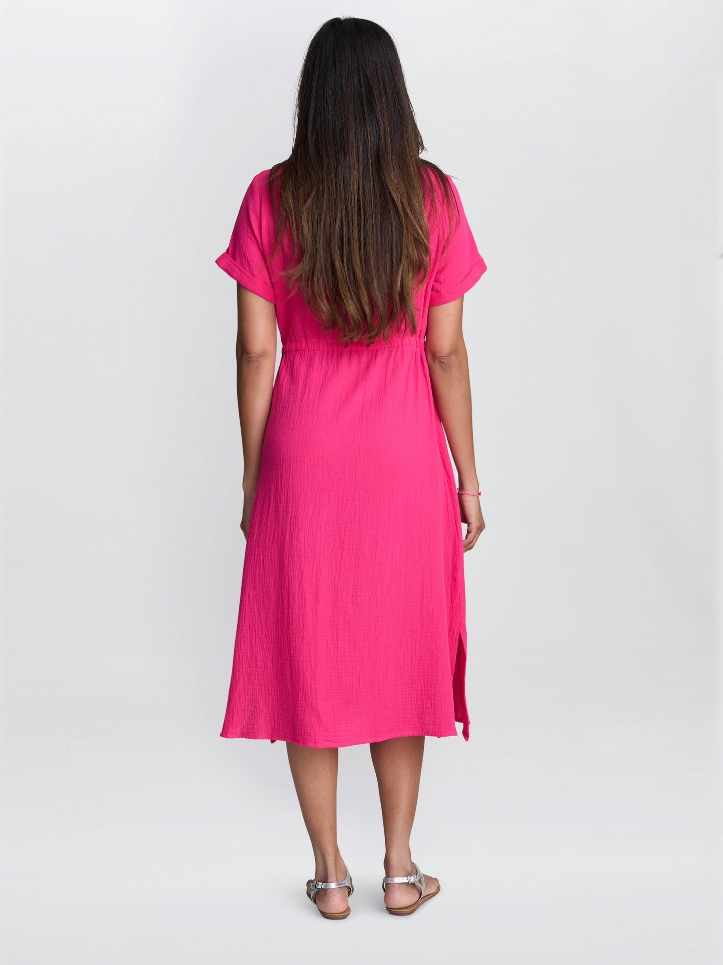  Dot Cotton Muslin Shirt Dress
