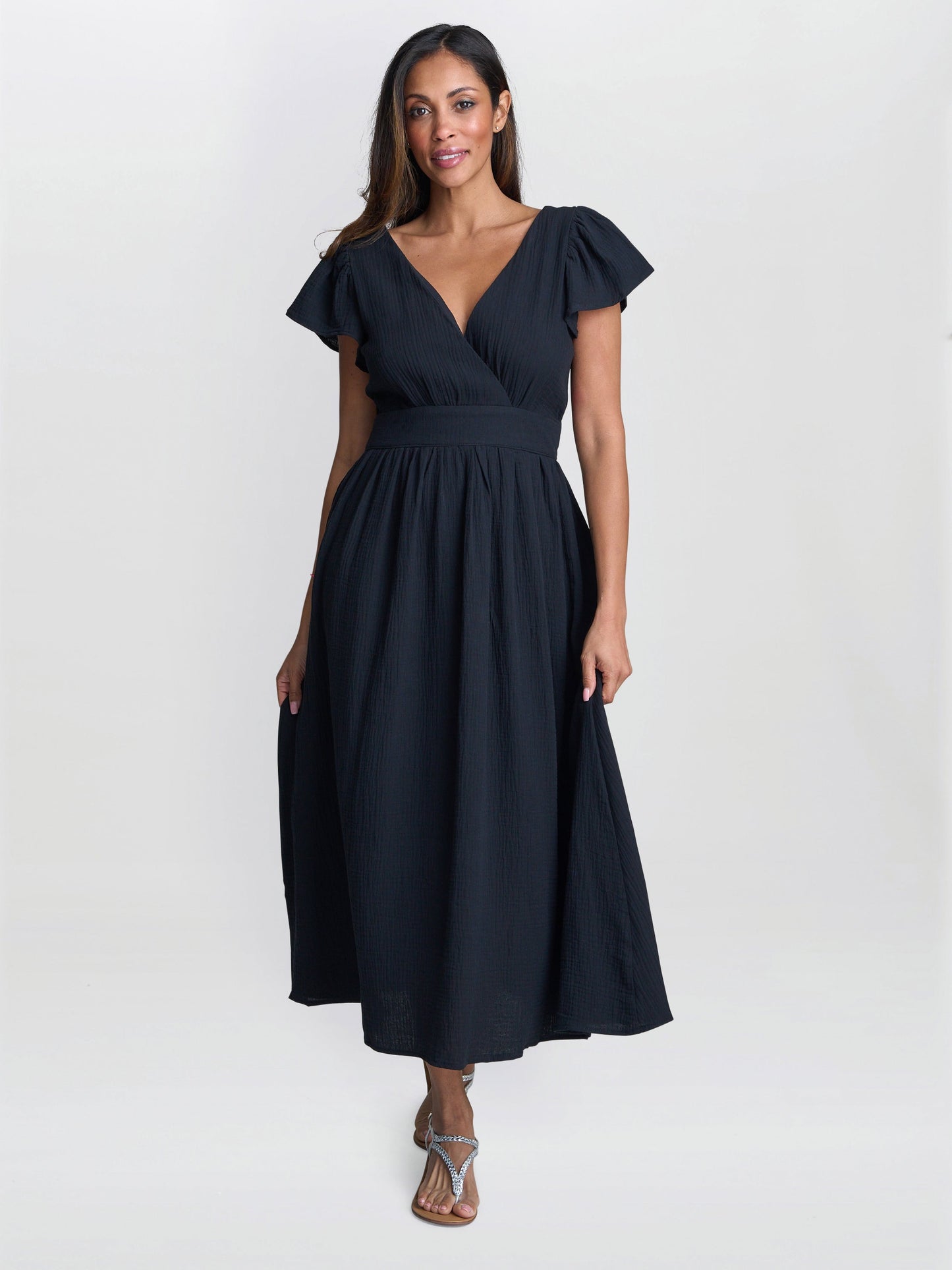  Dove Cotton Muslin Maxi Dress