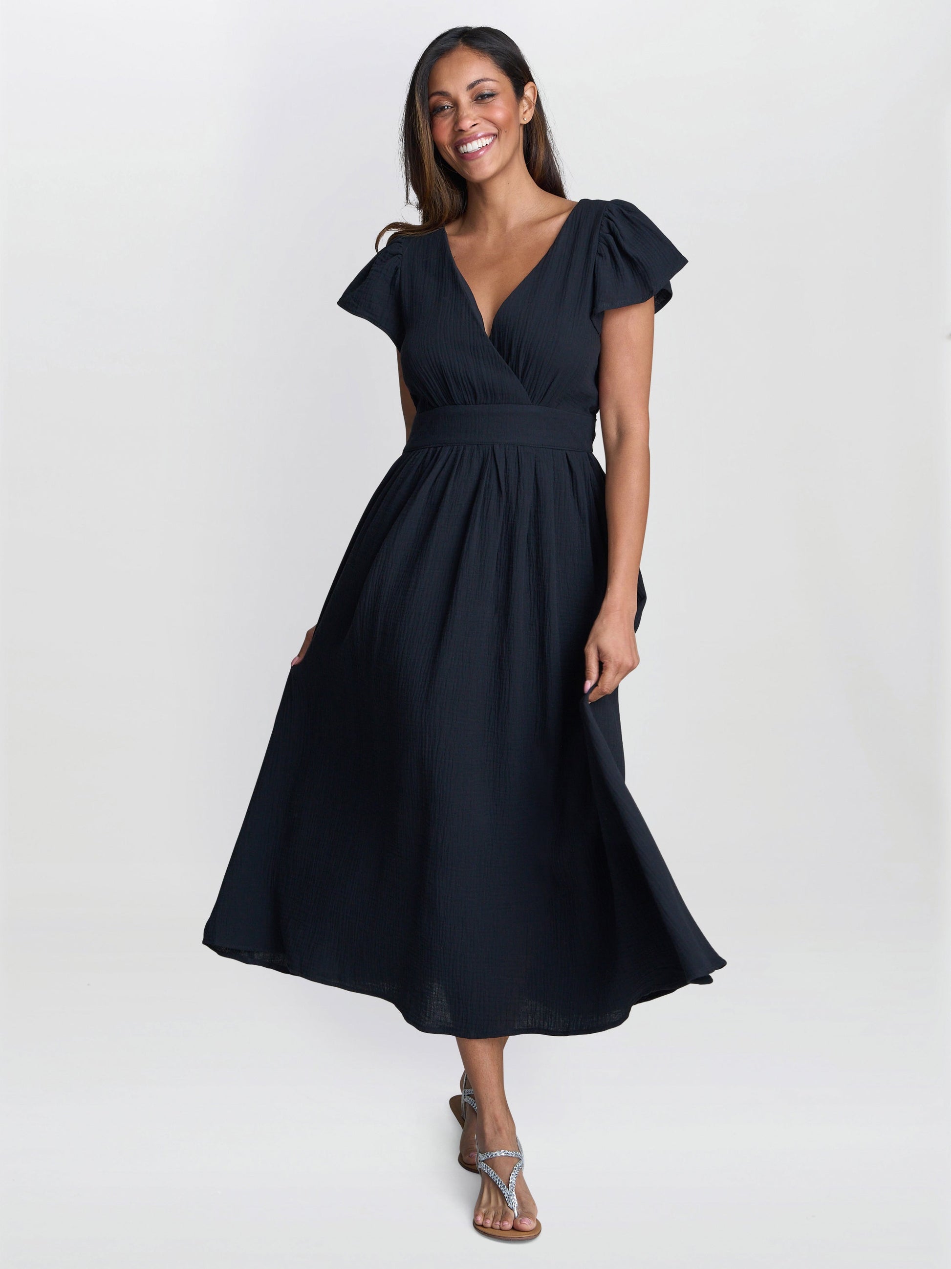  Dove Cotton Muslin Maxi Dress