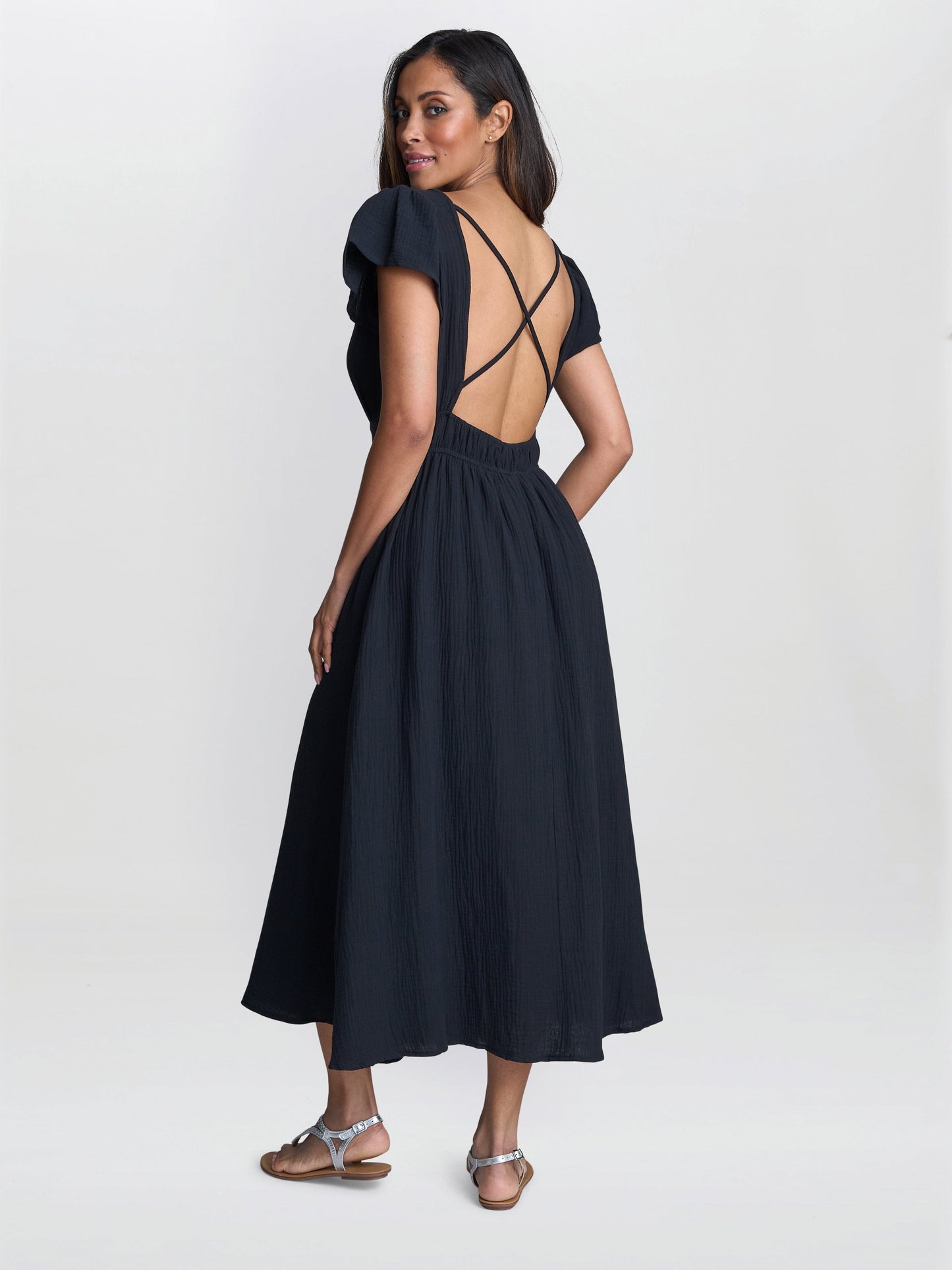  Dove Cotton Muslin Maxi Dress