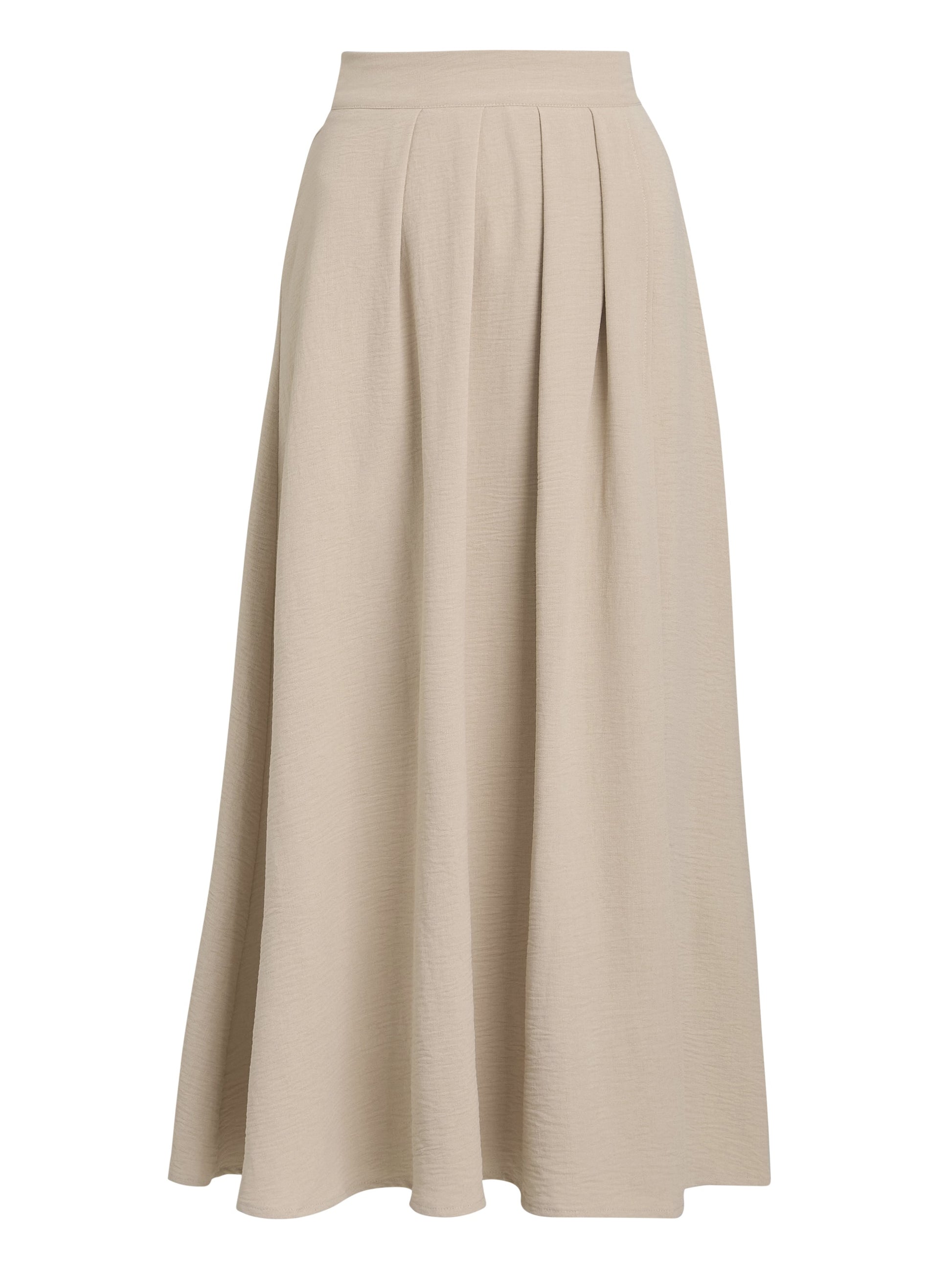 Ethel Beige Elastic Waist Skirt