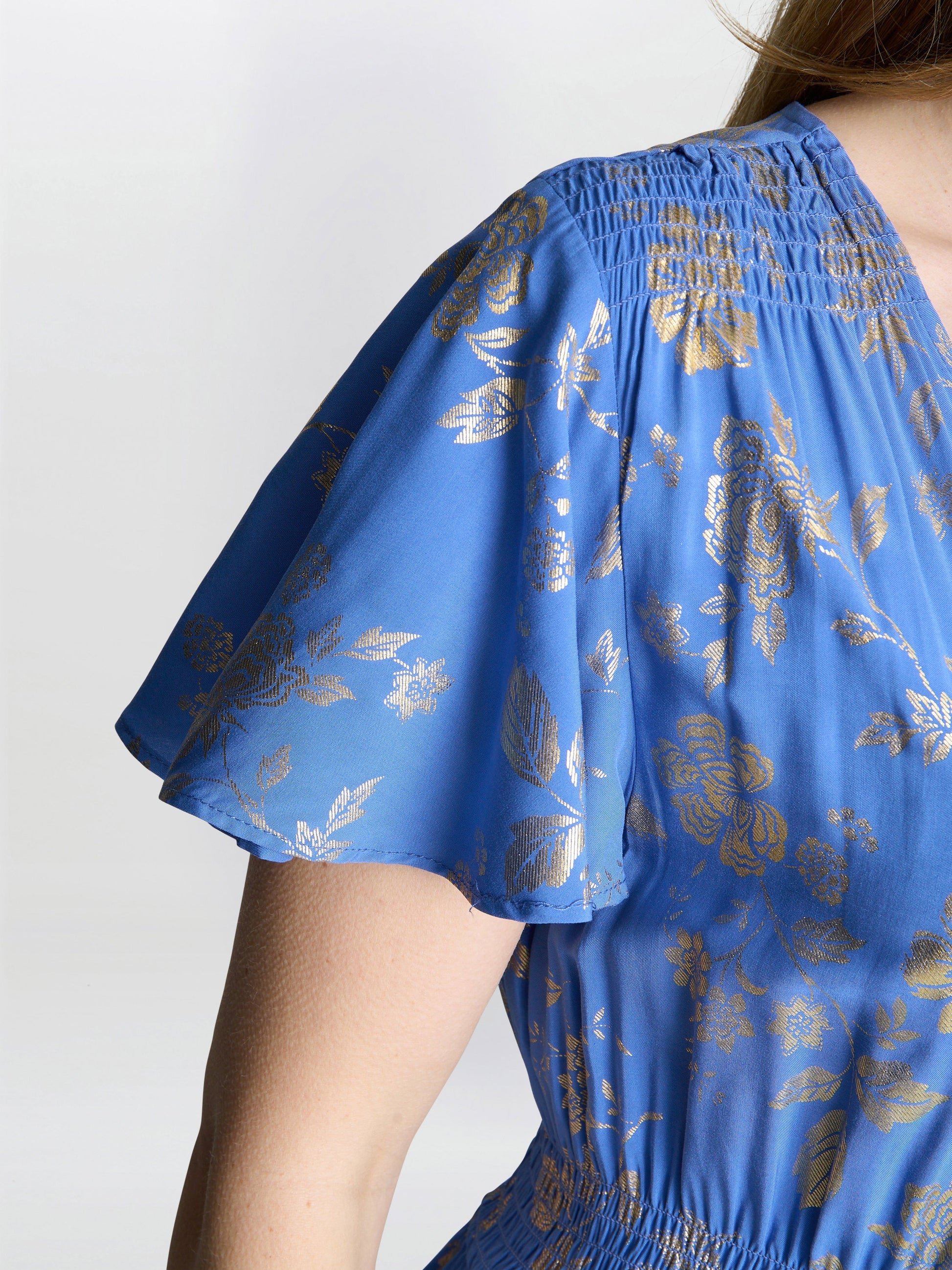  Etna Gold Print Summer Dress