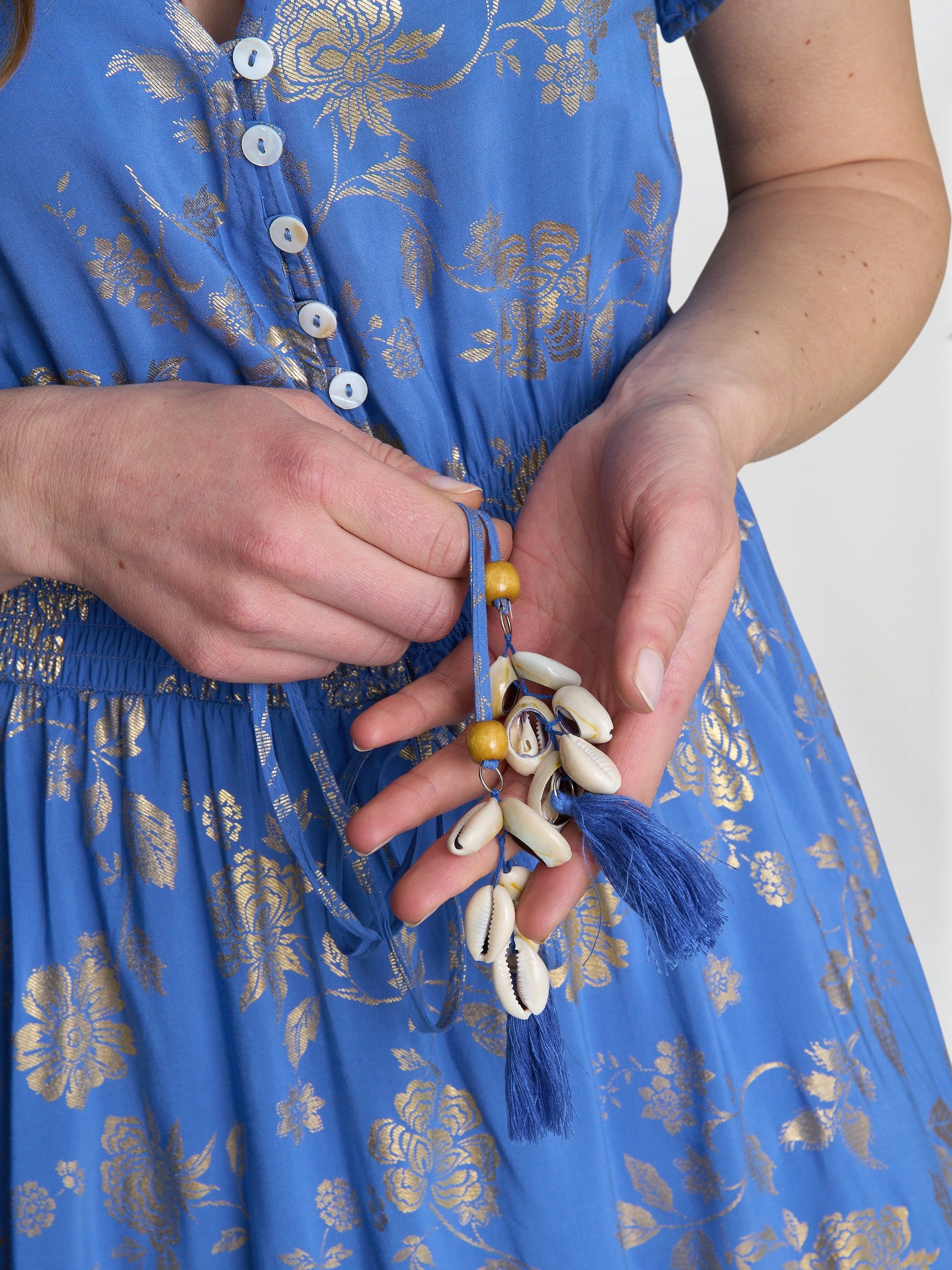  Etna Gold Print Summer Dress