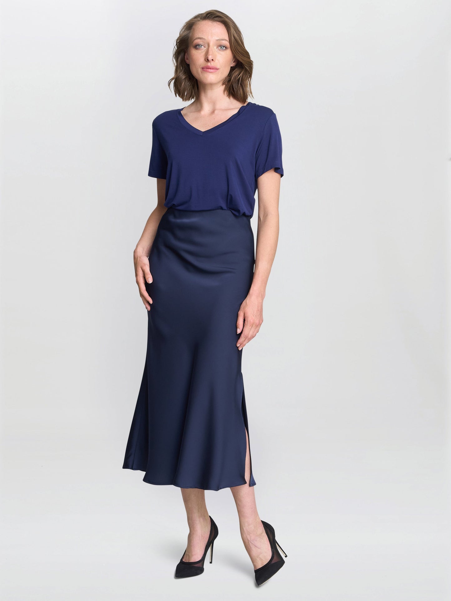 Bobbi Satin Bias Cut Skirt