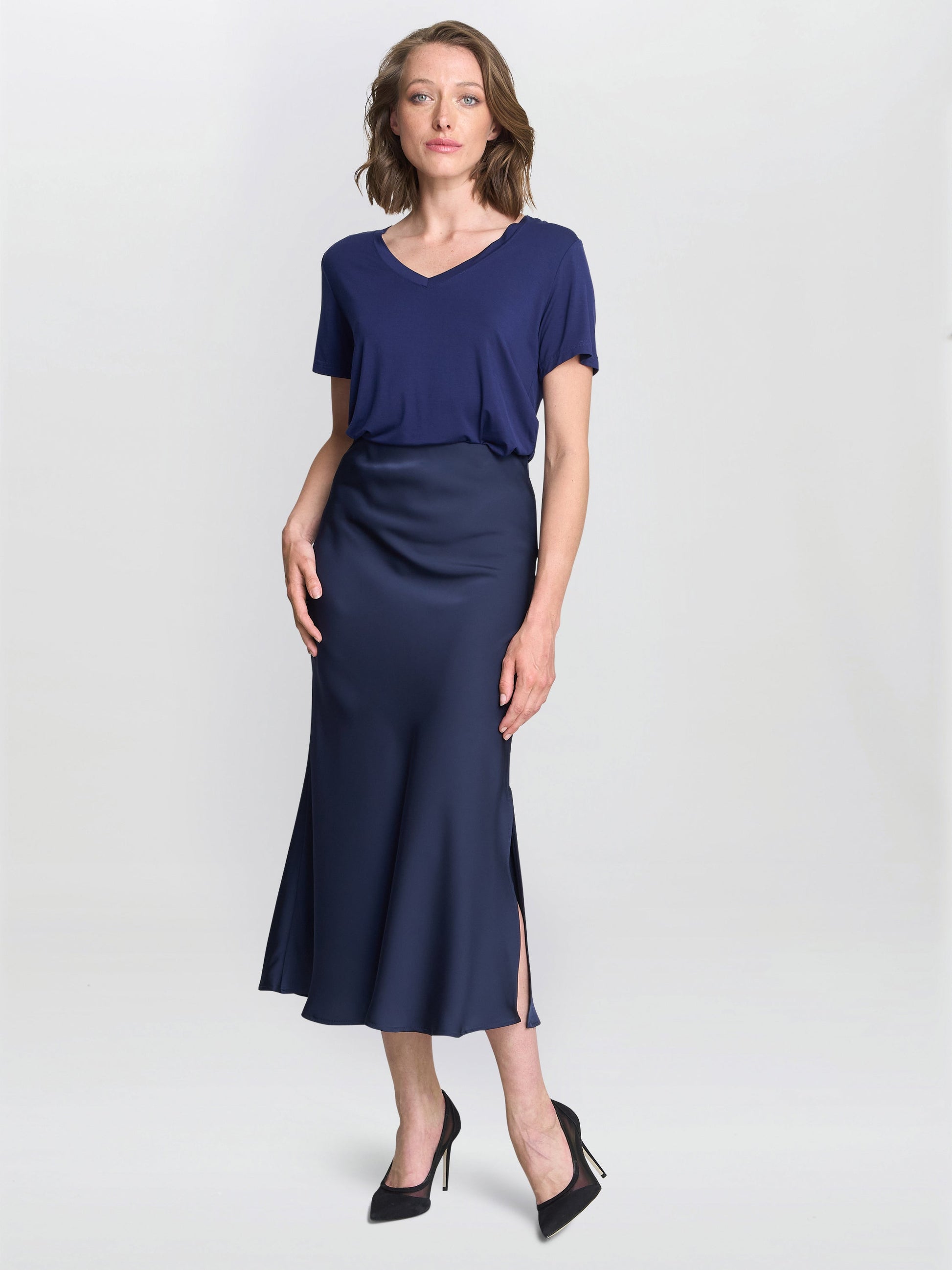  Bobbi Satin Bias Cut Skirt