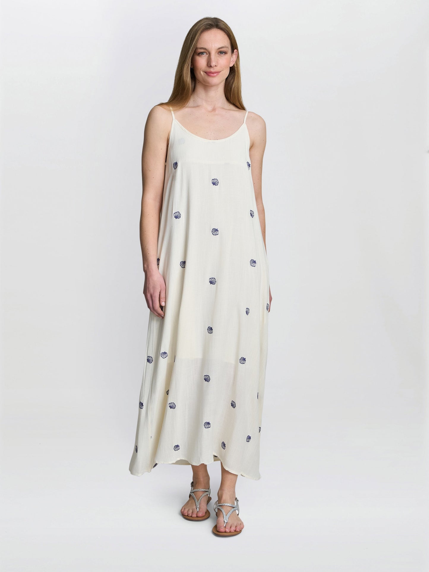  Buffy Embroidered Shell Print Dress
