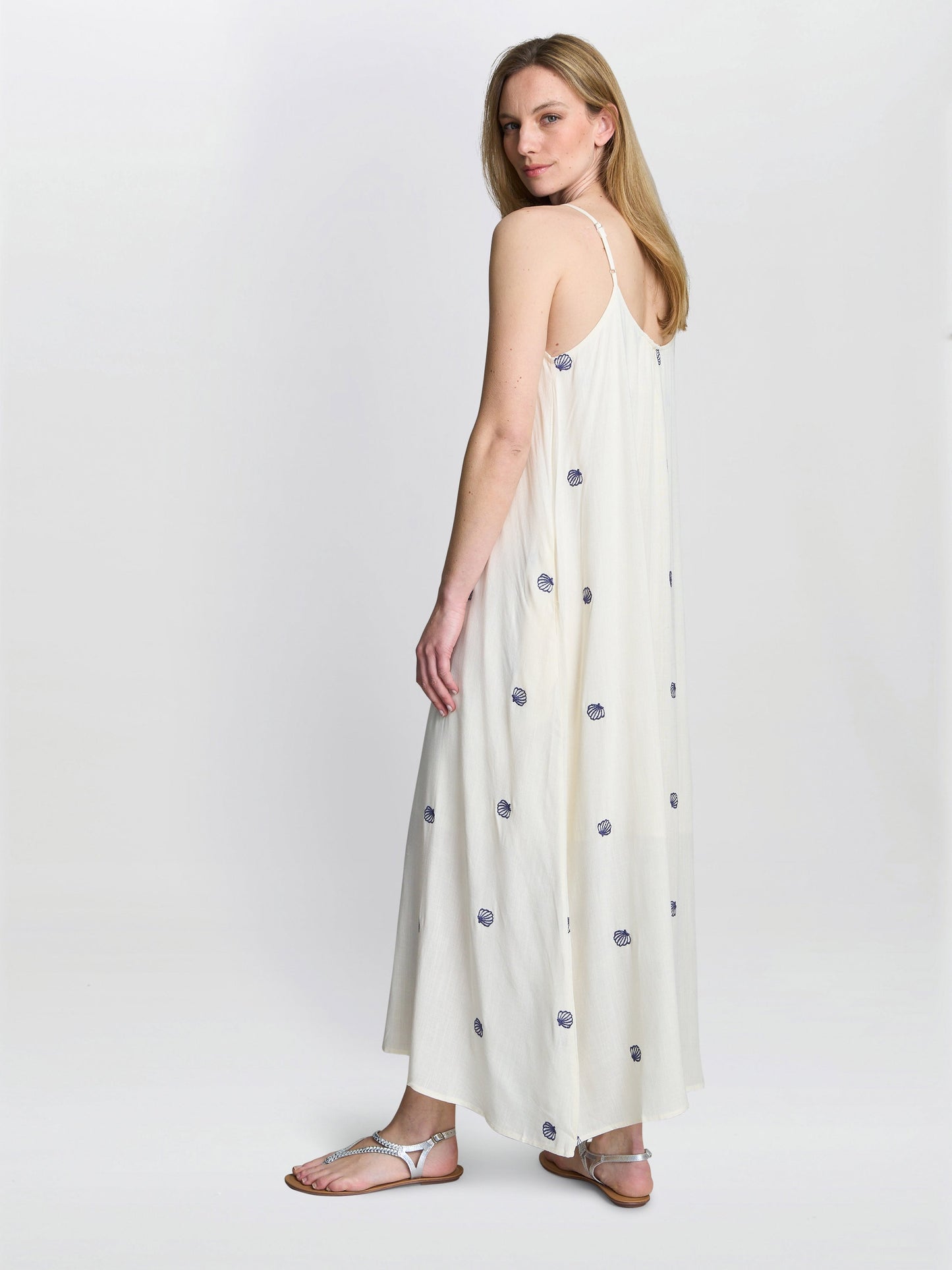  Buffy Embroidered Shell Print Dress