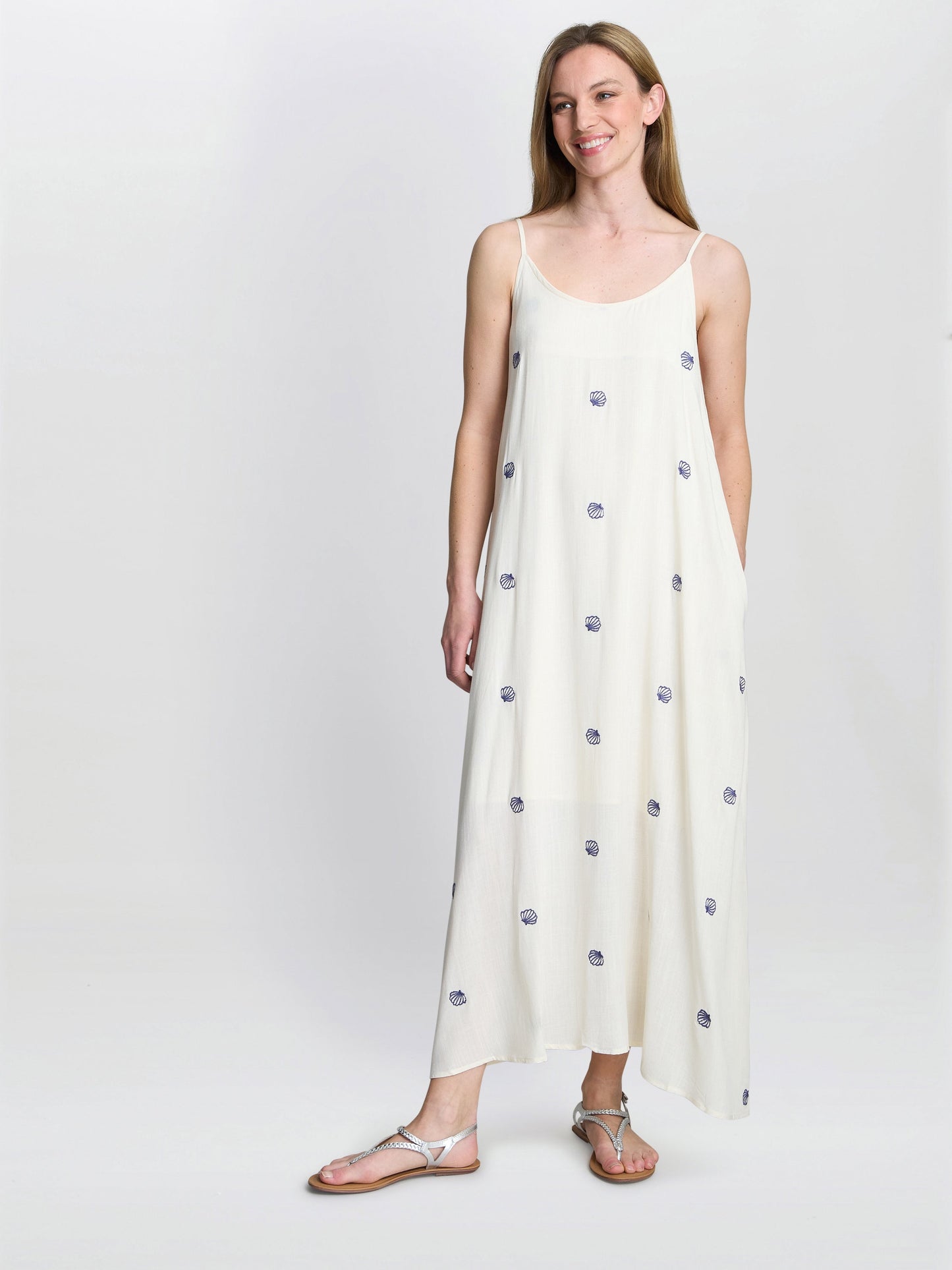  Buffy Embroidered Shell Print Dress