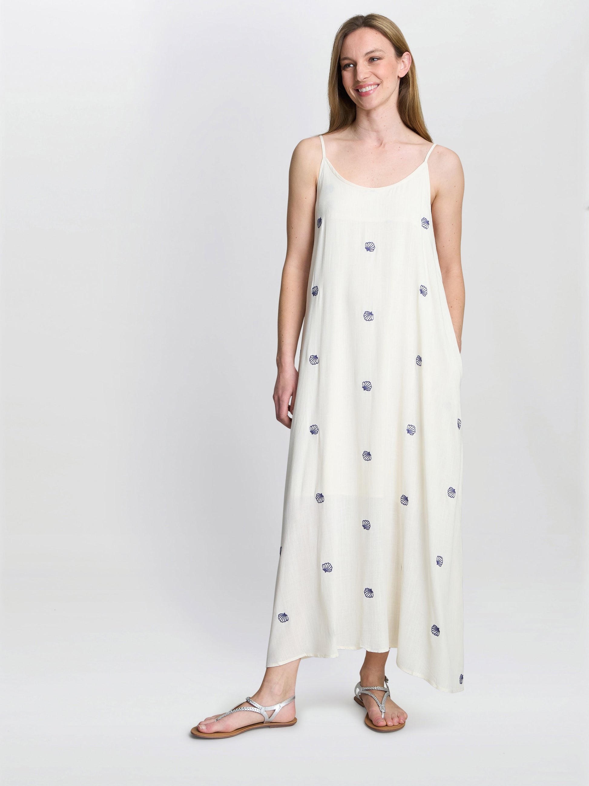  Buffy Embroidered Shell Print Dress