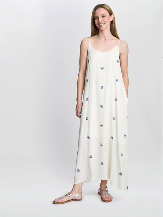  Buffy Embroidered Shell Print Dress