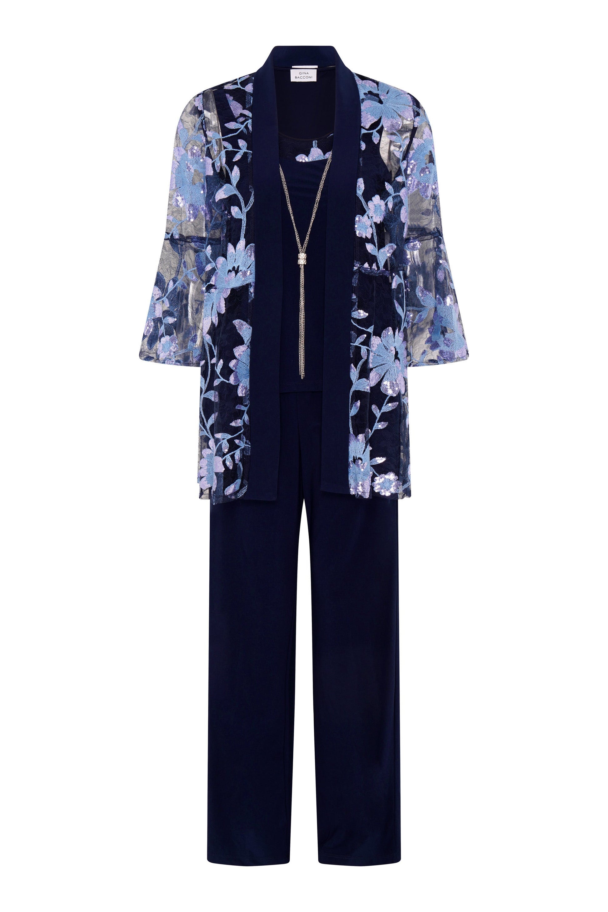  Dorris Three Piece Trouser Suit With Embroidered Jacket