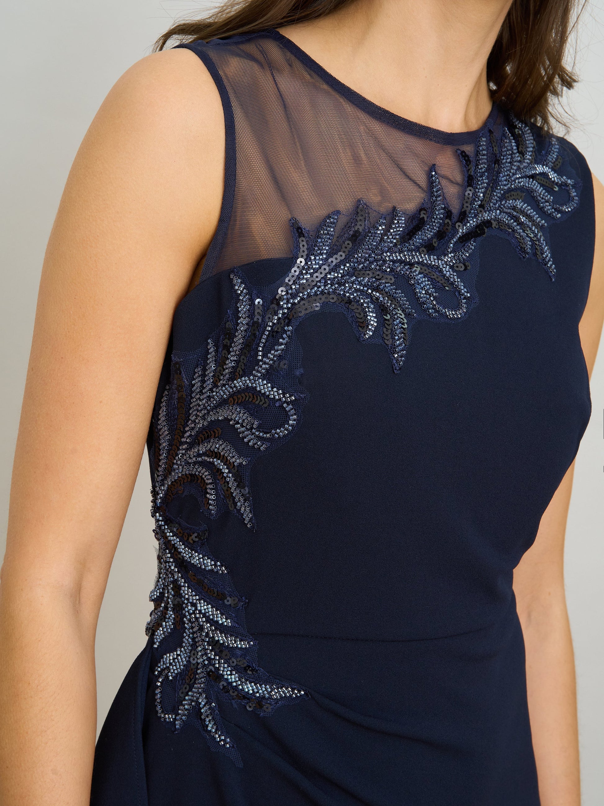  Eden Crepe Dress With Beading Detail