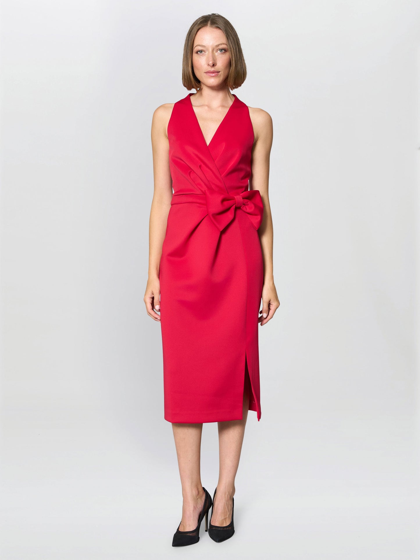  Elliana Bow Detail Midi Dress