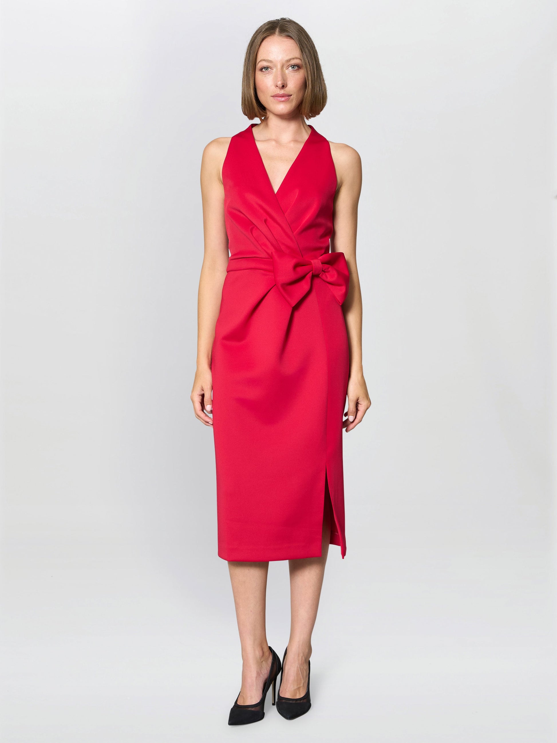  Elliana Bow Detail Midi Dress