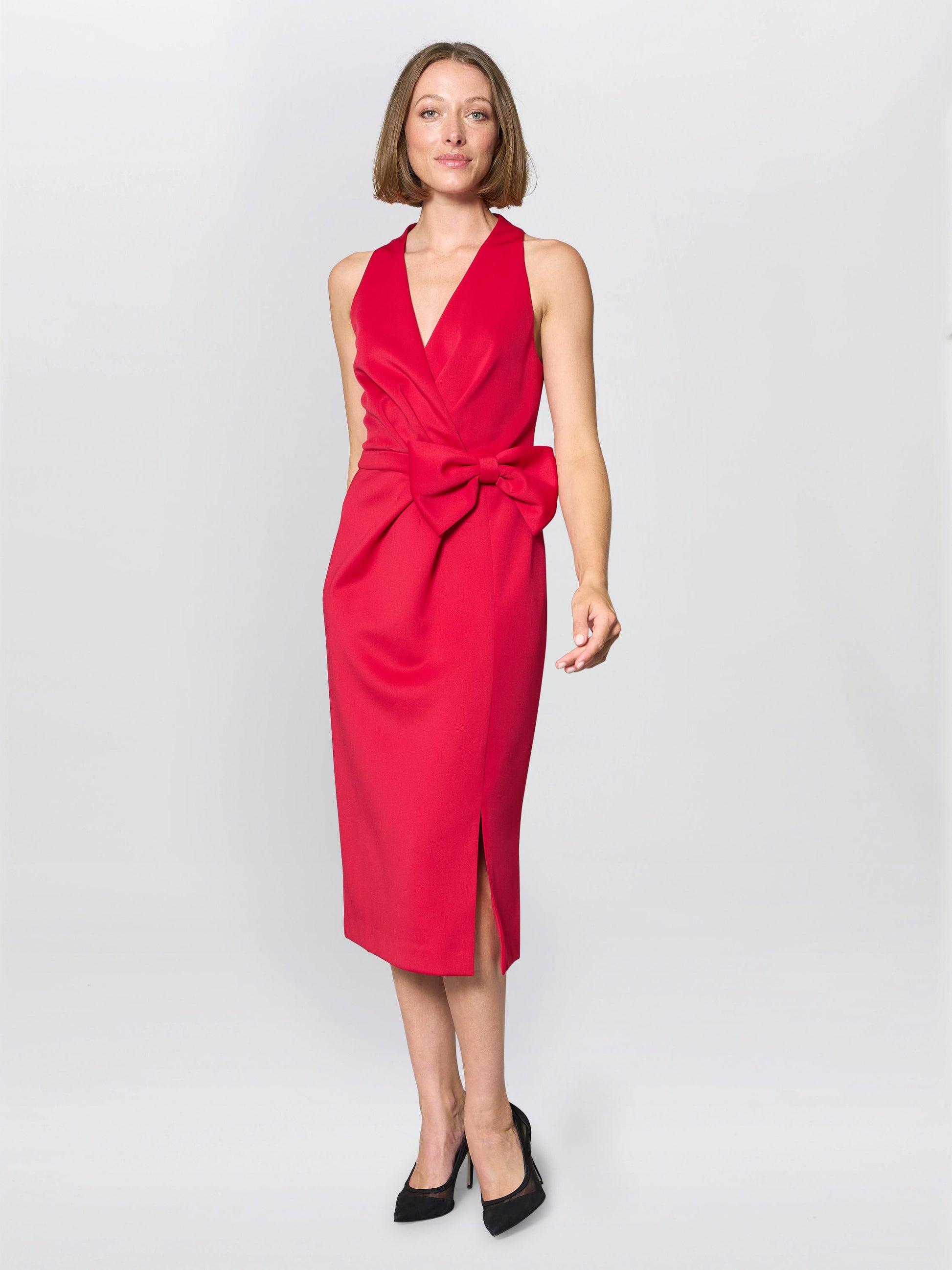  Elliana Bow Detail Midi Dress