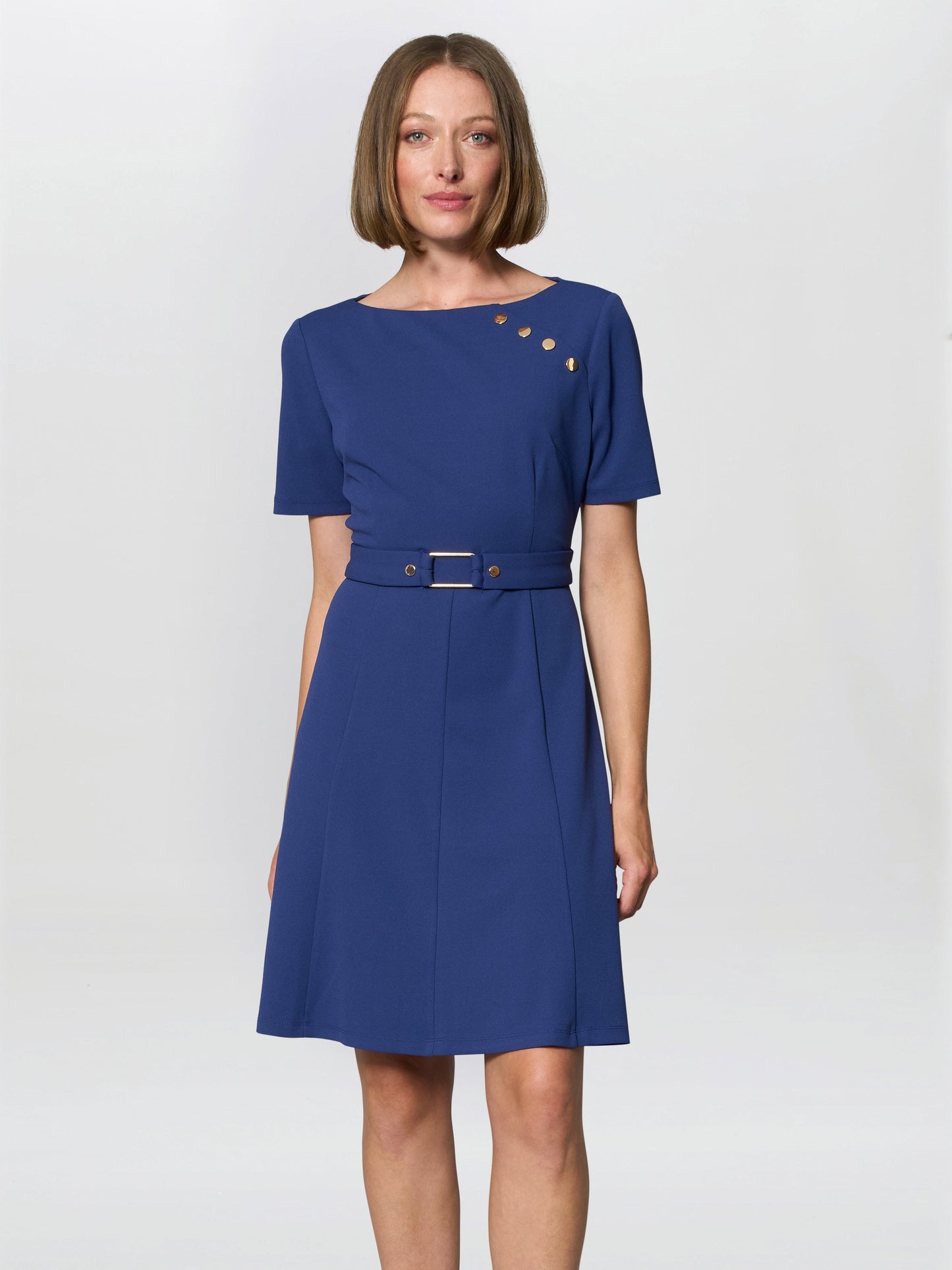  Elise Belted Shift Dress