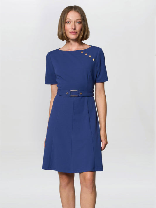  Elise Belted Shift Dress
