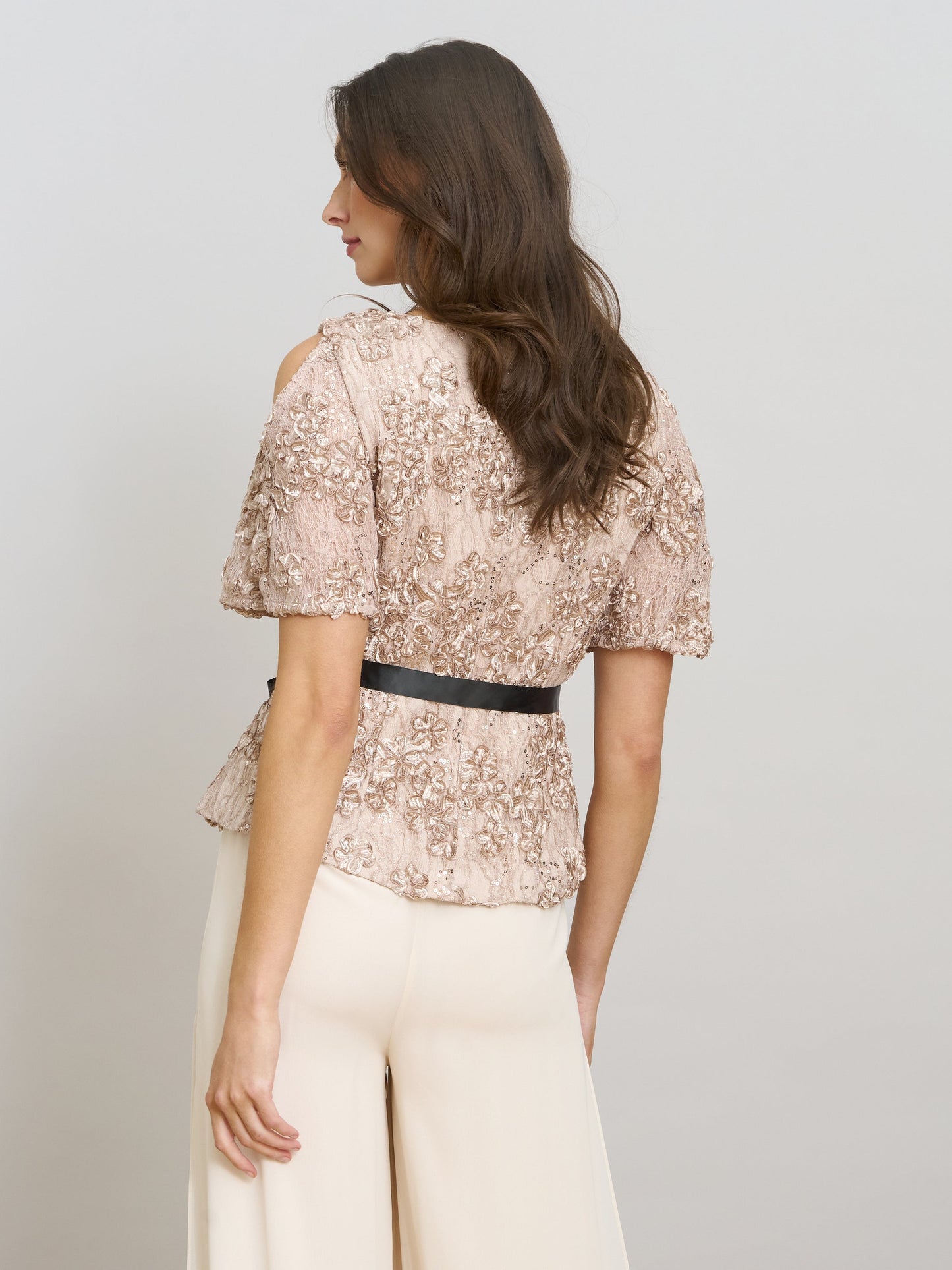  Kitty V Neck Lace Blouse