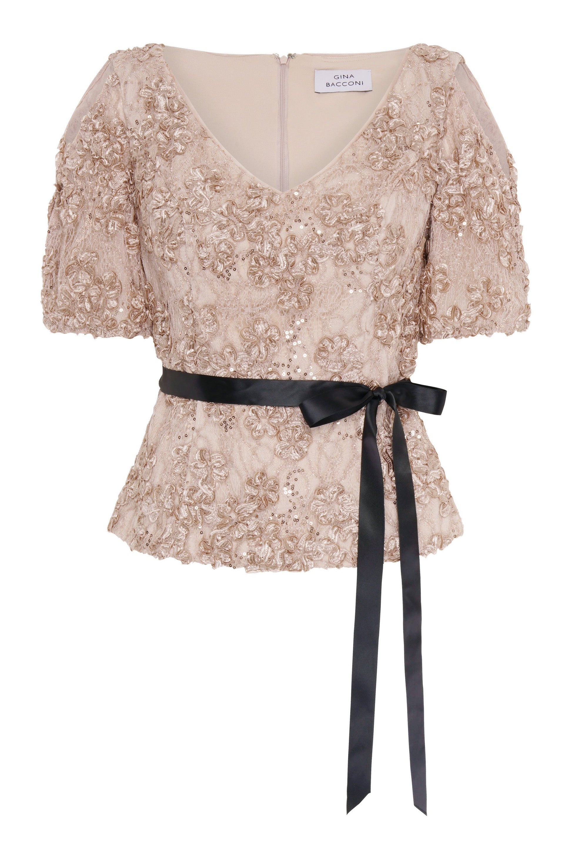  Kitty V Neck Lace Blouse