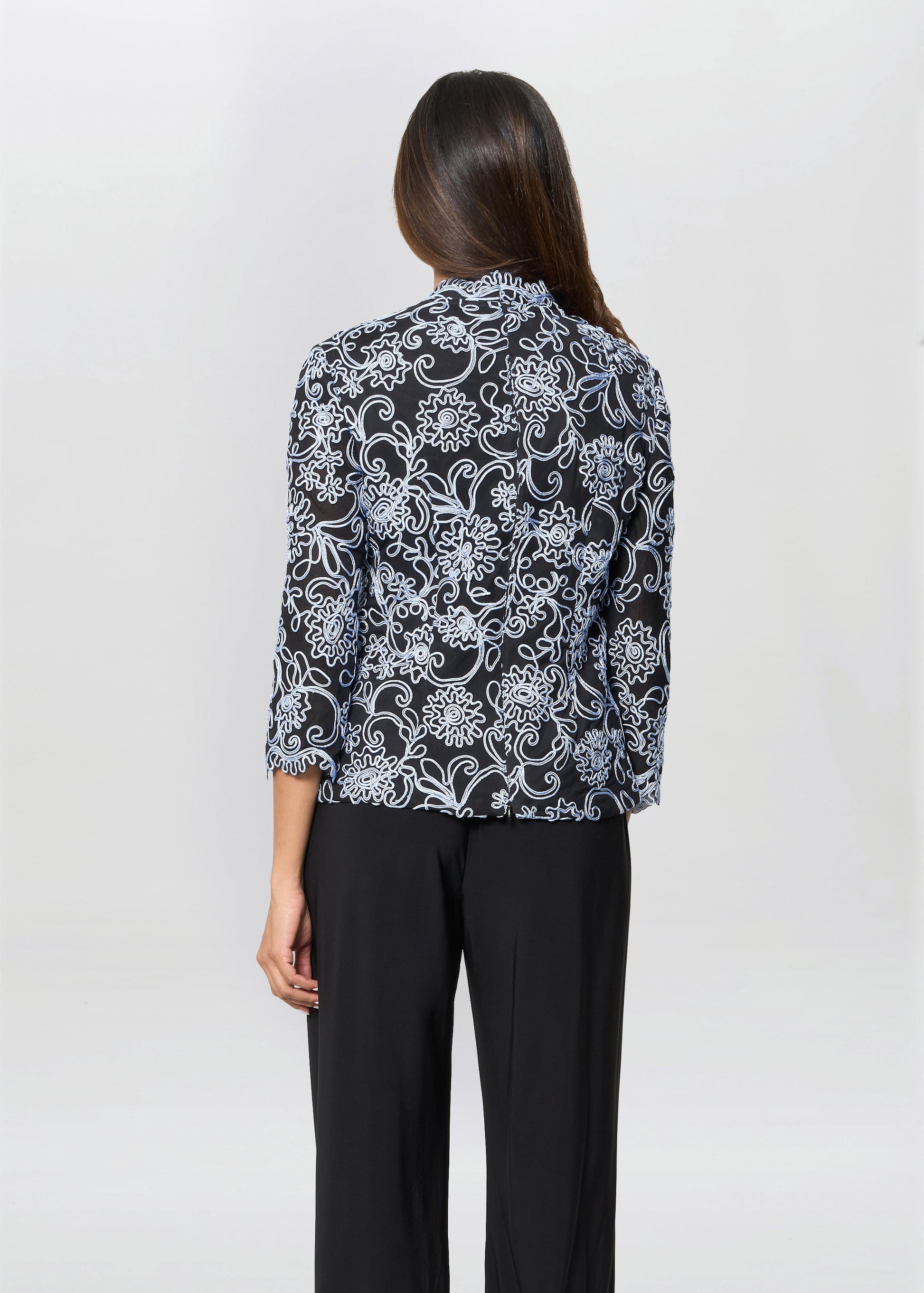  Lanette Embroidered Blouse With Scallops