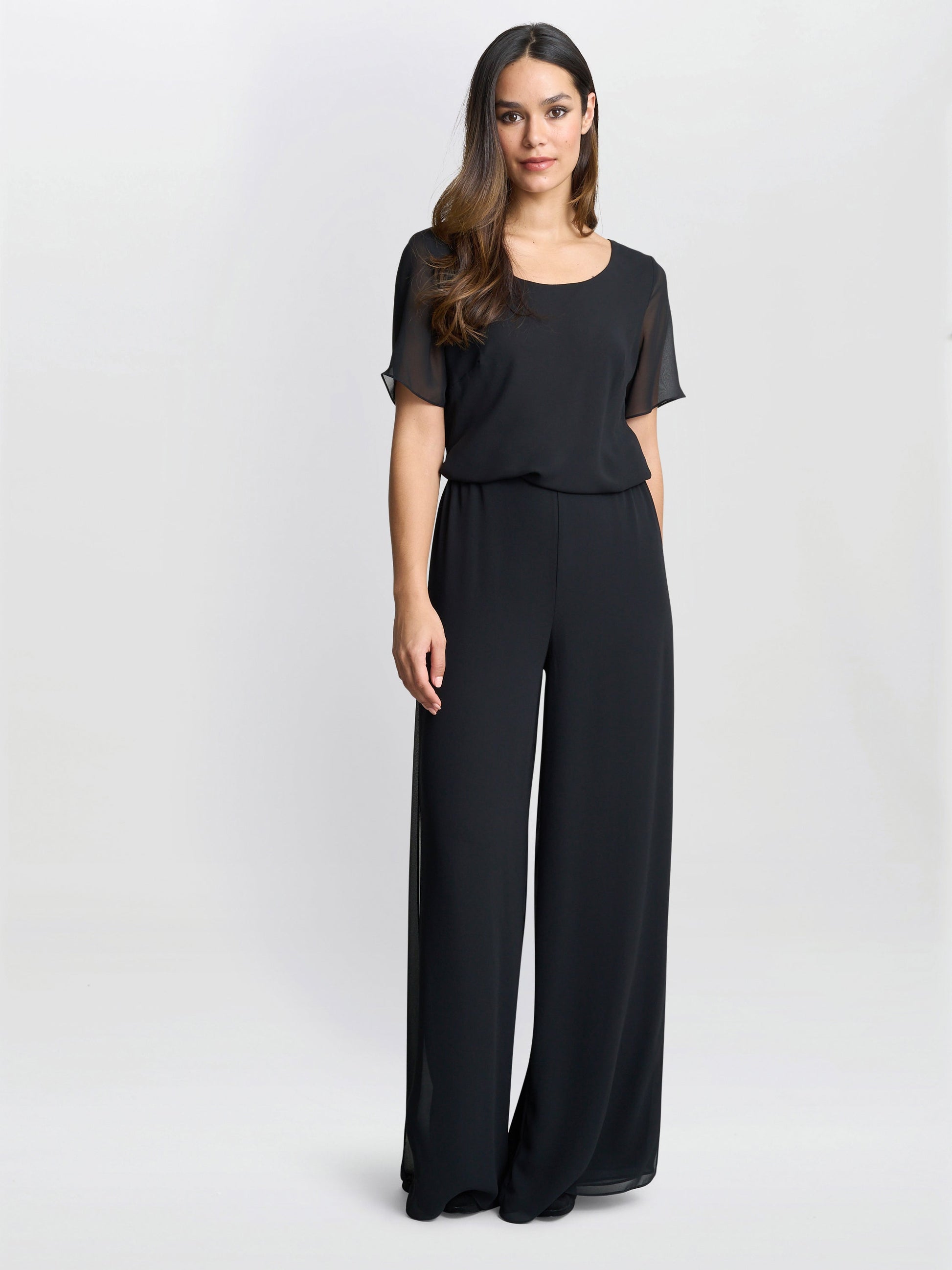  Chiffon Layered Trouser With Slits
