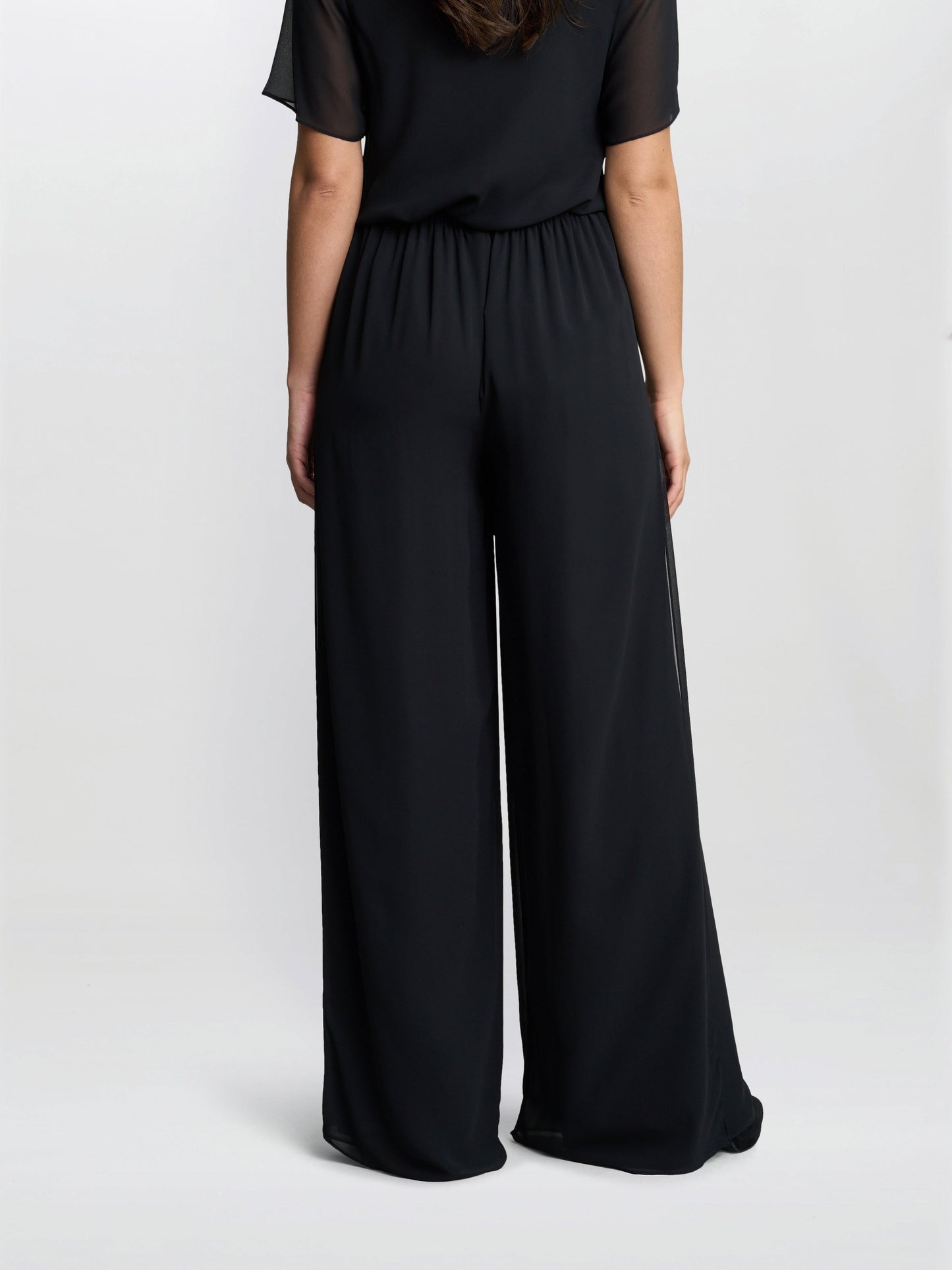  Chiffon Layered Trouser With Slits