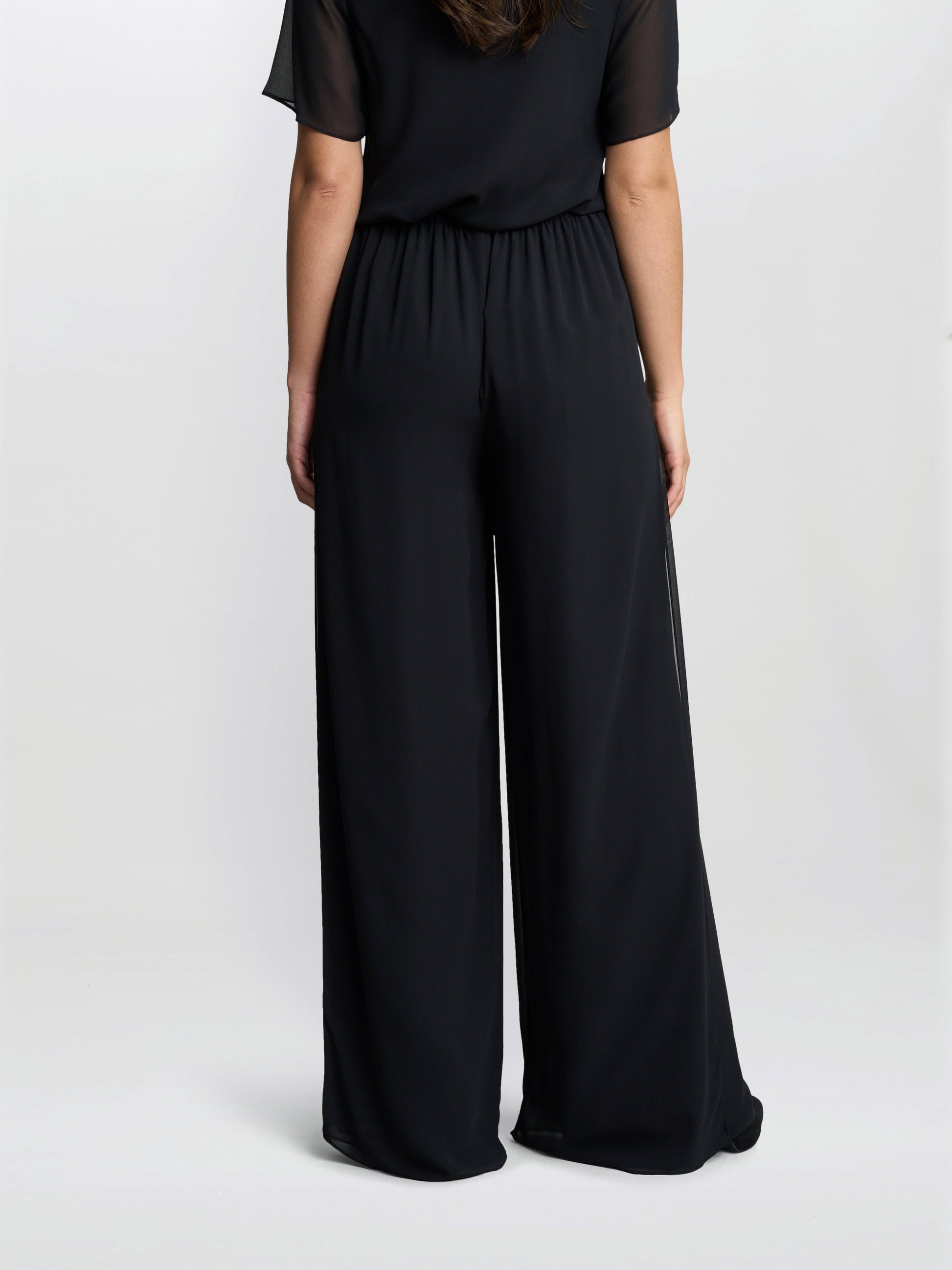  Chiffon Layered Trouser With Slits