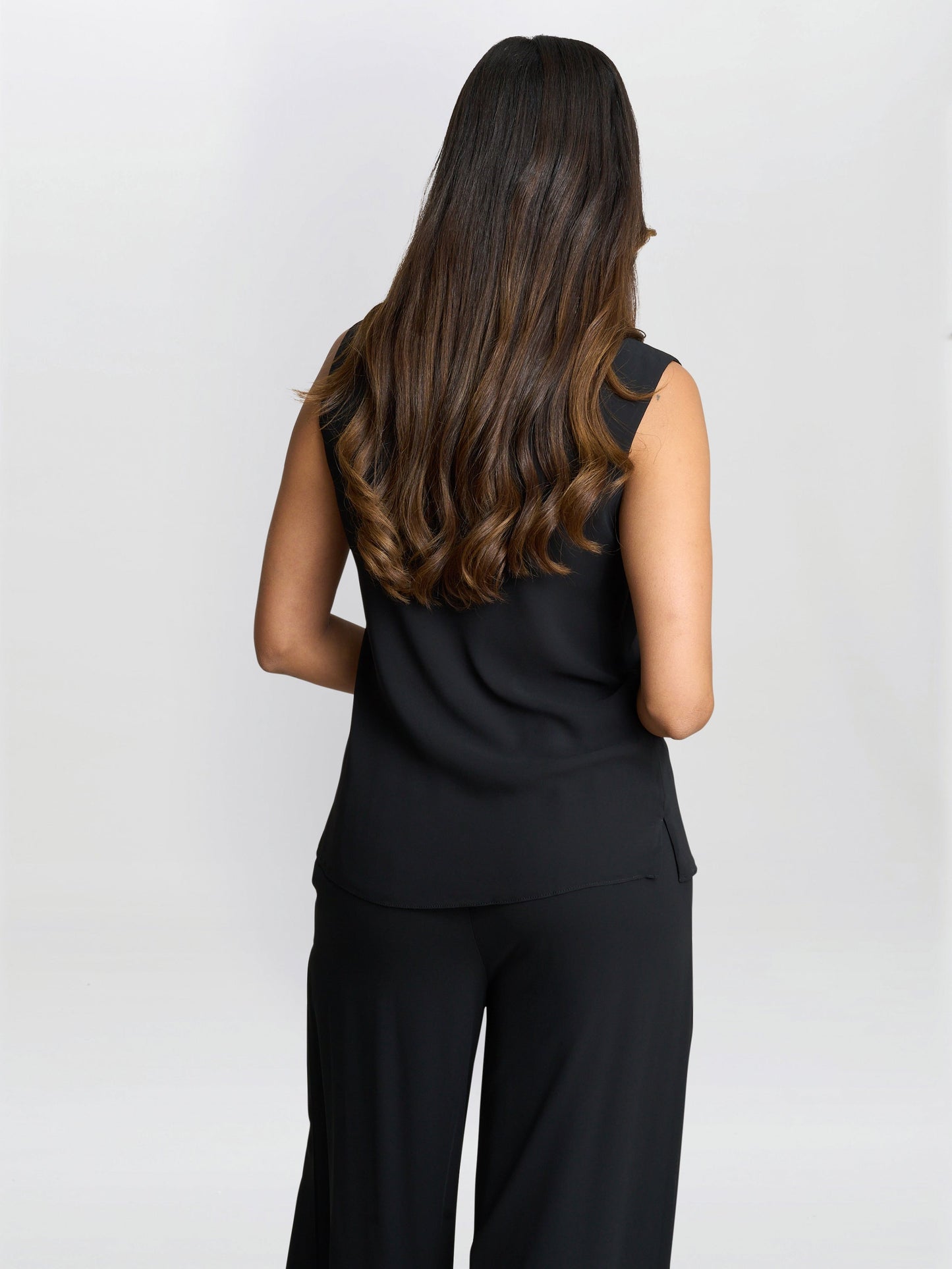  Black Double Layer Chiffon Cami