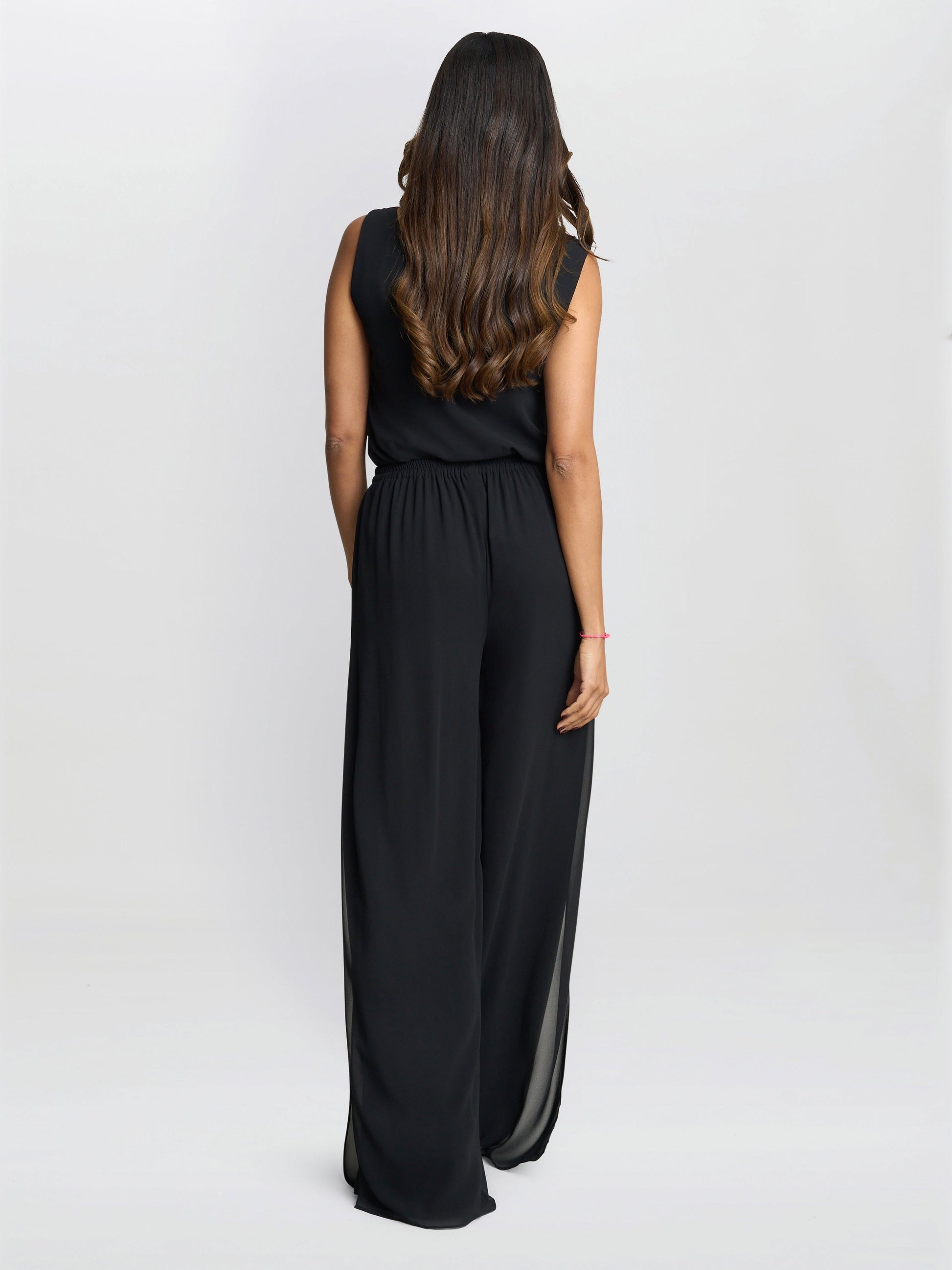  Black Double Layer Chiffon Cami
