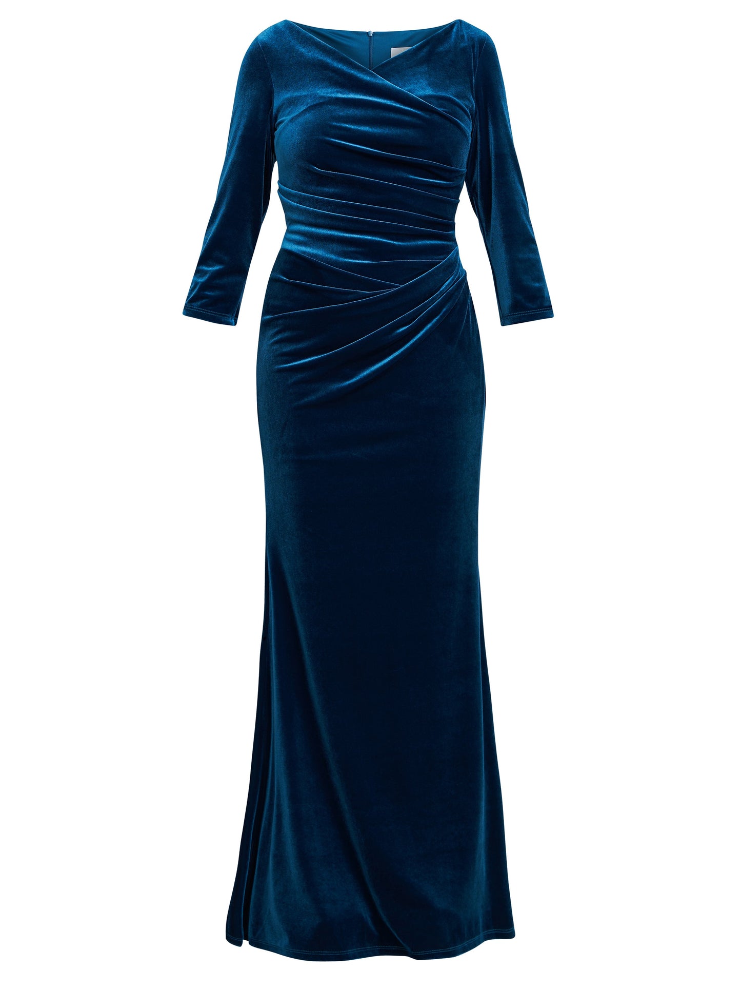  Sophie Velvet Maxi Dress With 3/4 Sleeve