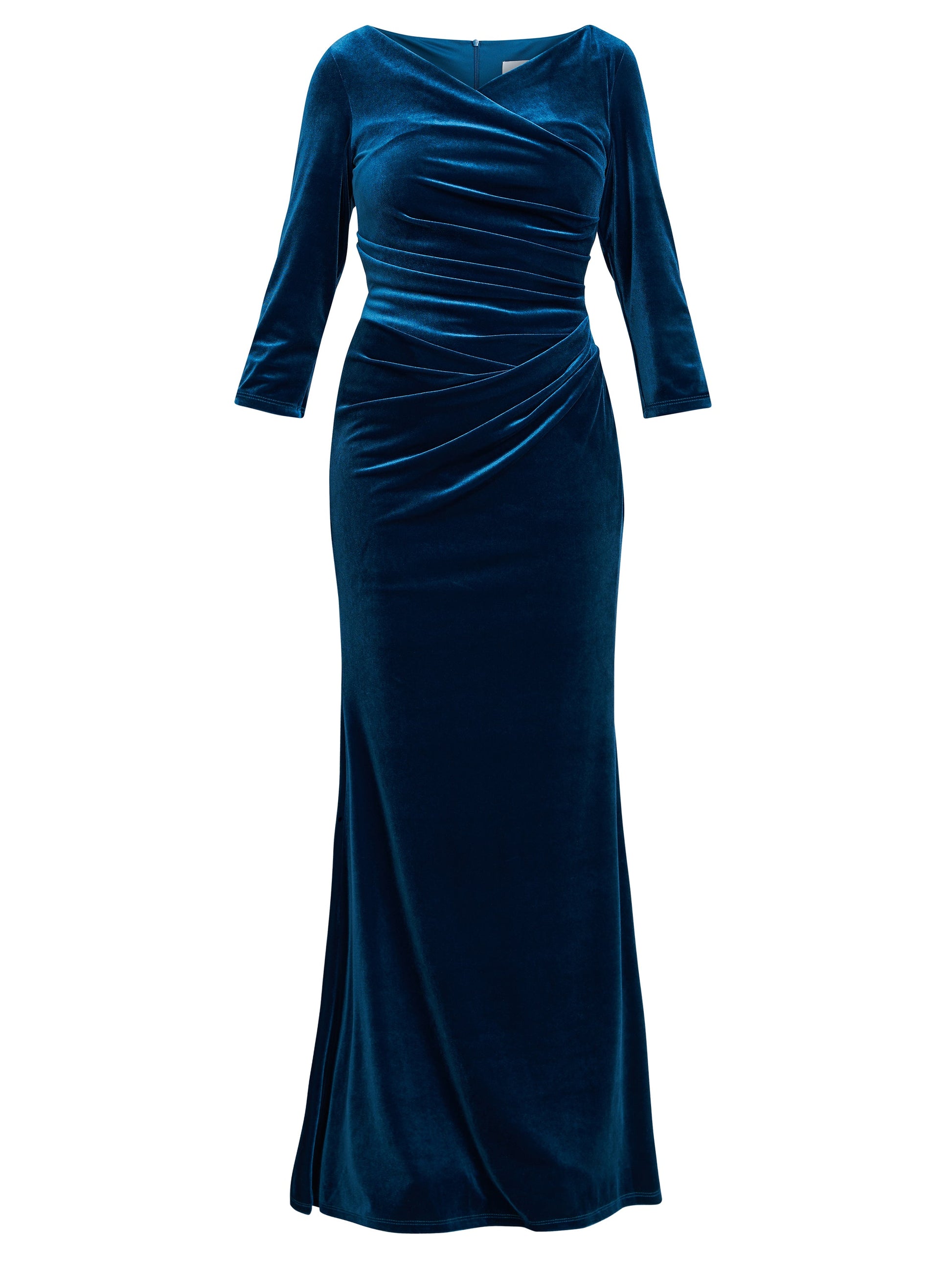  Sophie Velvet Maxi Dress With 3/4 Sleeve