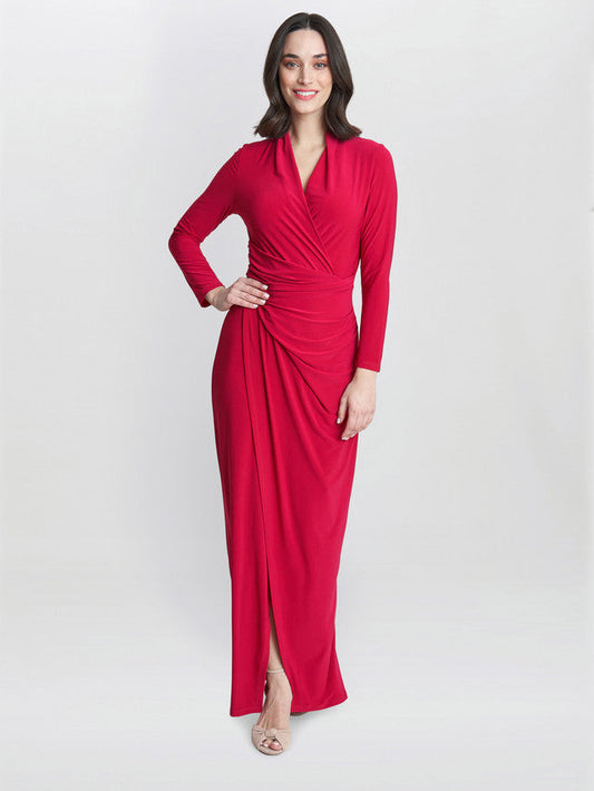  Hilary Jersey Wrap Maxi Dress