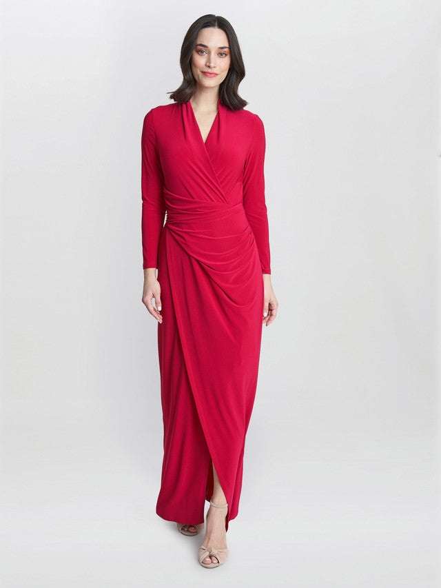  Hilary Jersey Wrap Maxi Dress