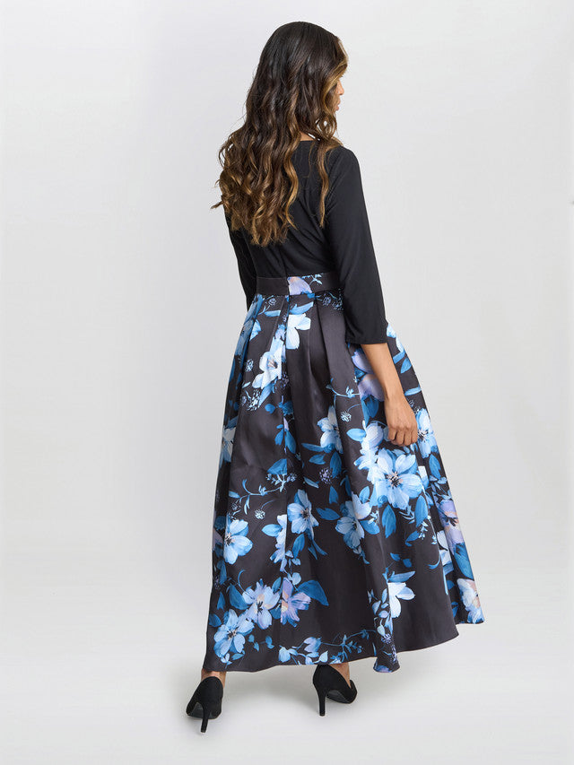  Louise Printed High/Low Midi Dress