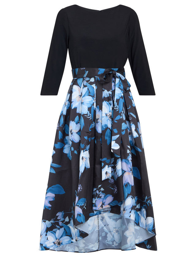  Louise Printed High/Low Midi Dress