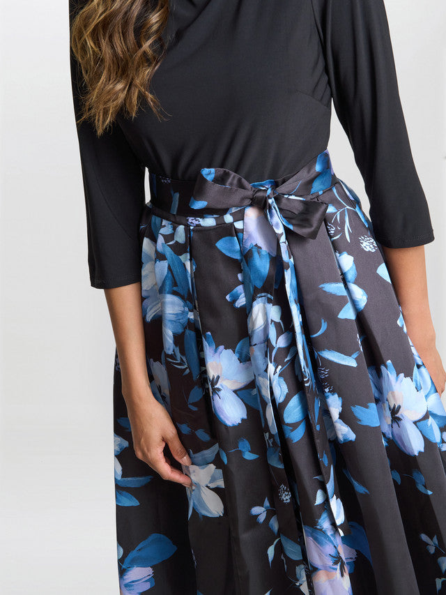  Louise Printed High/Low Midi Dress