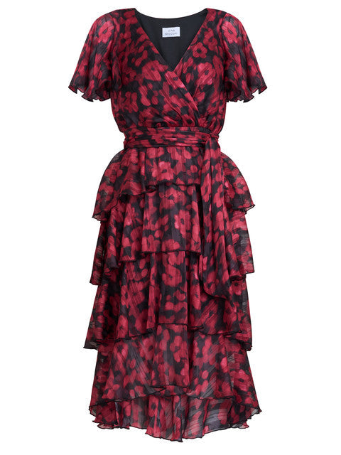  Lottie Elastic Waist Tiered Dress