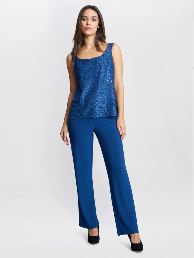  Brea Three Piece Metallic Lace Trouser Suit