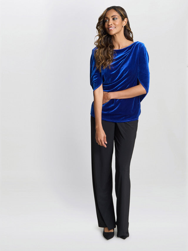  Merna Draped Velvet Top