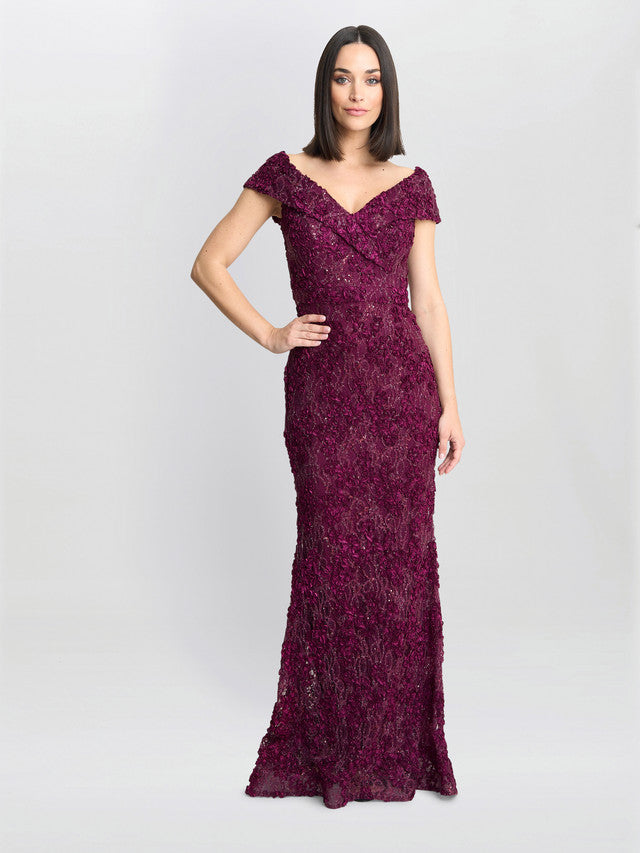  Brigette Off The Shoulder Lace Maxi Dress