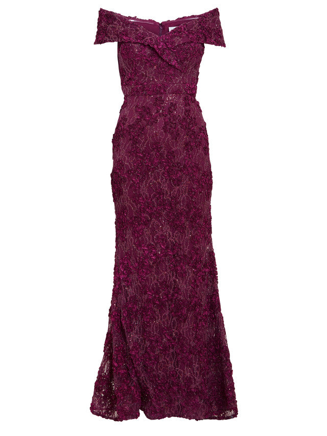  Brigette Off The Shoulder Lace Maxi Dress