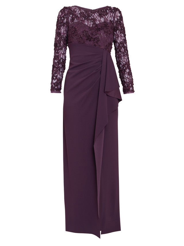  Keeley Lace Bodice & Sleeve Maxi Dress