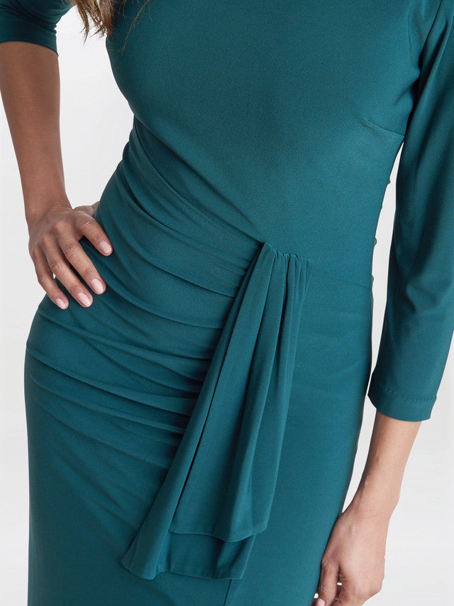  Misty Long Sleeve Ruched Maxi Dress