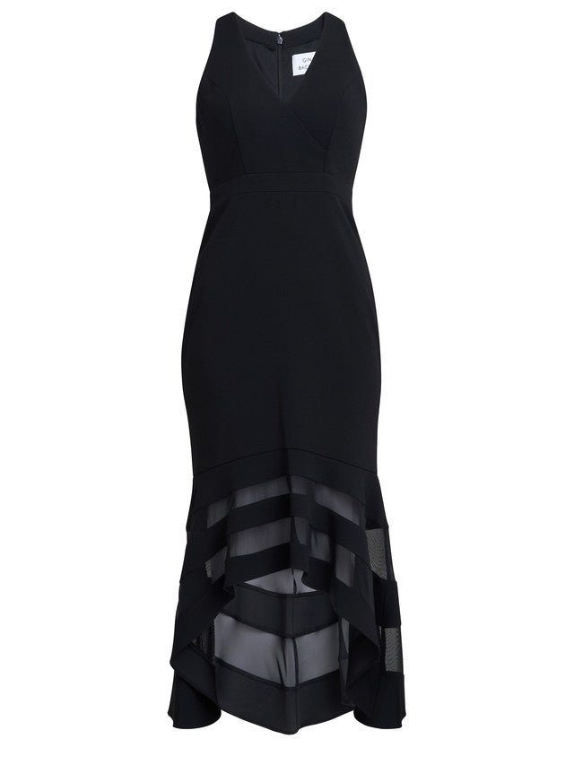  Molly V Neck Sleeveless Illusioned Hem Dress