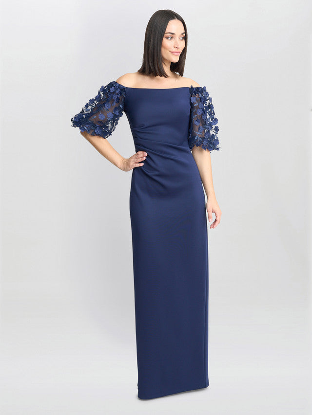  Penelope Off The Shoulder Floral Sleeve Maxi Dress