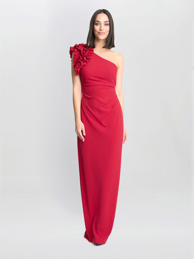  Nicole Ruffled One Shoulder Maxi Dress