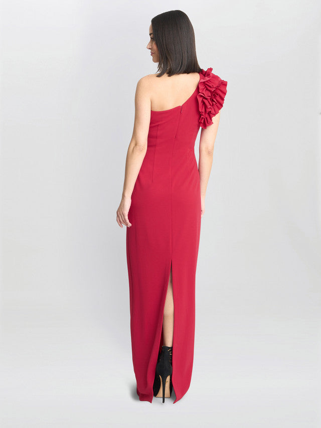  Nicole Ruffled One Shoulder Maxi Dress